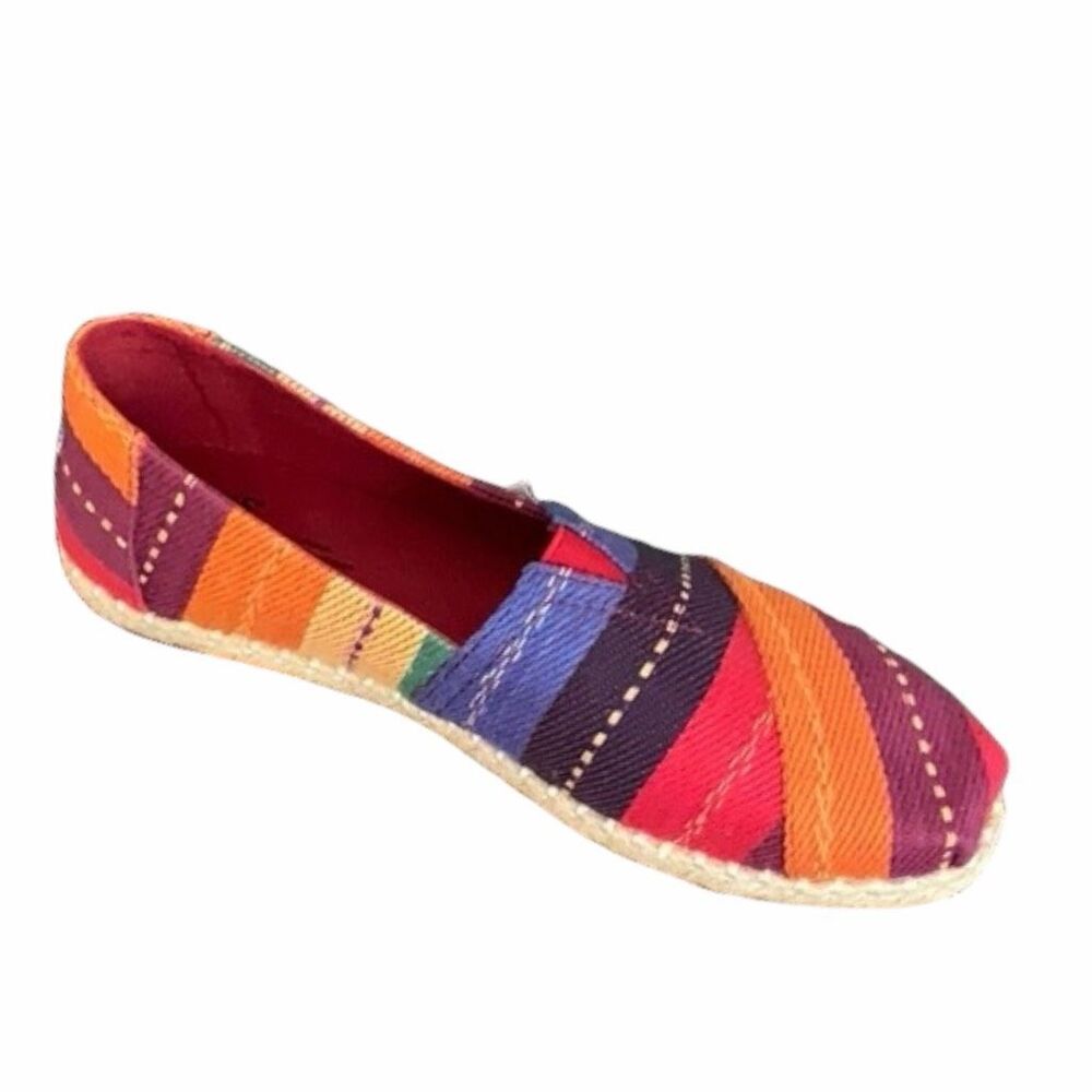 TOMS Women’s Multicolor Striped Woven Alpargata Flats Size 7